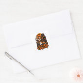 Krijg het echt corgi Halloween grappige hond vleer Vierkante Sticker (Envelop)