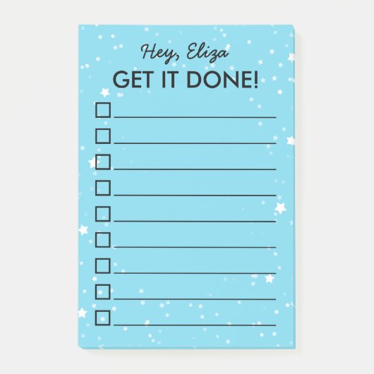 Krijg het gedaan Tiny Stars to Do List | Aangepast Post-it® Notes (Voorkant)