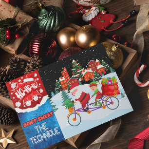 Krijg het niet te warm Kerstman Fiets Kerstmis Feestdagenkaart