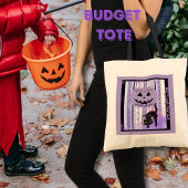 Krijg het Snoep Rolling Paarse Halloween Cat Bag Tote Bag