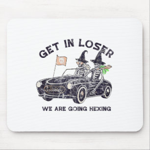 Krijg in Loser Halloween We gaan Hexing Skeleto Muismat
