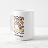 Krijg je cray-on groovy regenboog leraar cadeau koffiemok (Voorkant links)