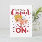 Krijg je Cupido op Valentijnsdag Feestdagenkaart (Staand voorkant)