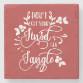 krijg je een kleine kerstman ? stenen onderzetter (Voorkant)