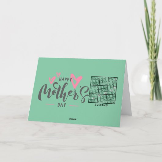 Krijg je genoeg slaap? Moederdag Kaart (Achterkant)