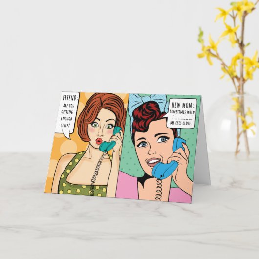 Krijg je genoeg slaap? Moederdag Kaart (Gele Bloem)