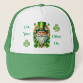 Krijg je groen op Leprechaun St Patrick's Day Trucker Pet (Voorkant)