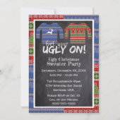 Krijg je lelijke op gebreide kersttrui feest kaart (Voorkant)