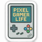 Krijg je Retro Pixel Gamer Life - Perfect  Sticker (Voorkant)