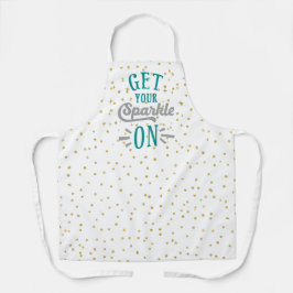 Krijg je sparkle op Faux Gold Glitter Schort