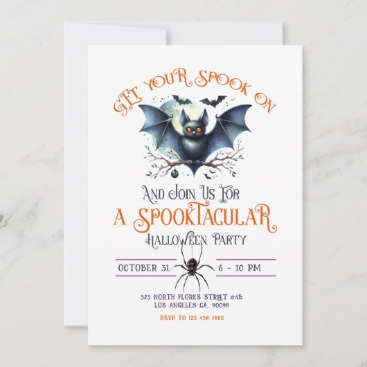 Krijg je spook op Spooktacular Halloween Party Kaart (Voorkant)