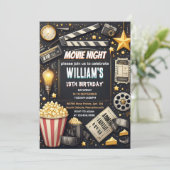 Krijg jongen Camping Popcorn Movie Night 13e verja Kaart (Staand voorkant)