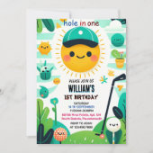 Krijg jongen schattig golfgat in een eerste 1e ver kaart (Voorkant)