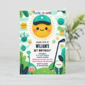 Krijg jongen schattig golfgat in een eerste 1e ver kaart (Staand voorkant)