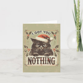 Krijg Jou Niets Stouts Grappig Zwart Kat Kerst  Feestdagen Kaart