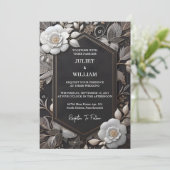 Krijg  Kant Bloemen Gouden Folie In reliëf gemaakt Kaart (Staand voorkant)