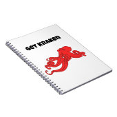 Krijg Kraken Plezier Retro Rode Octopus Cartoon Notitieboek (Rechterzijde)