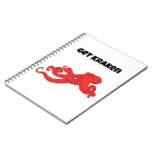 Krijg Kraken Plezier Retro Rode Octopus Cartoon Notitieboek (Linkerzijde)