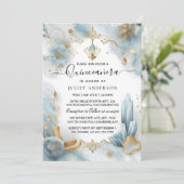 Krijg Lamp Ivory Ice Sky Gold Light Blue Quinceane Kaart (Staand voorkant)