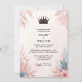 Krijg Lange Tule Regal Royal Glam Blush Roze Bruil Kaart (Voorkant)