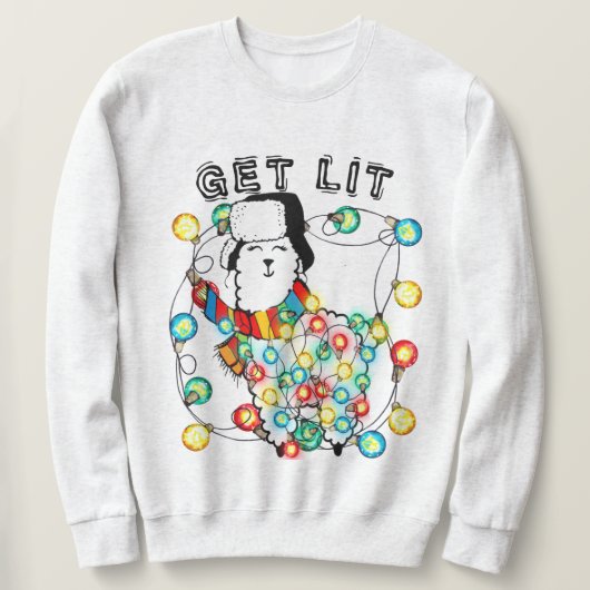 Krijg Lit Kerst Llama Trui - Grappig Leuk (Design voorkant)