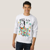 Krijg Lit Kerst Llama Trui - Grappig Leuk (Voorkant volledig)