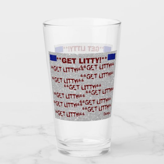 **KRIJG LITTY!* GLASKUP GLAS (Voorkant)