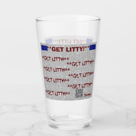 **KRIJG LITTY!* GLASKUP GLAS (Achterkant)