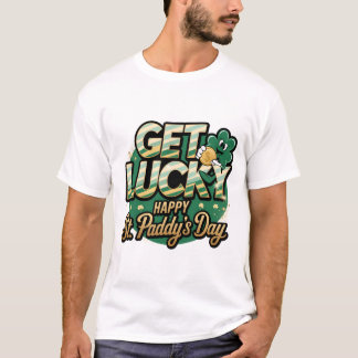 Krijg Lucky St. Paddy's Day: Shamrock met gouden m T-shirt
