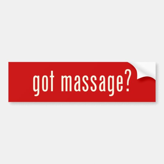 Krijg Massage? Bumpersticker (Voorkant)