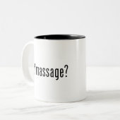 Krijg Massage? Tweekleurige Koffiemok (Voorkant links)