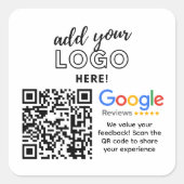 KRIJG MEER GOOGLE-REVIEWEN MET QR-CODEOPROEPEN OM  VIERKANTE STICKER (Voorkant)