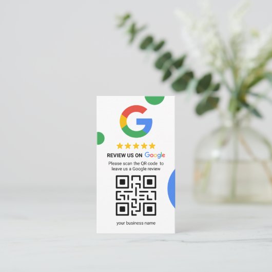 Krijg meer Google Reviewen - QR Code Visitekaartje (Staand voorkant)