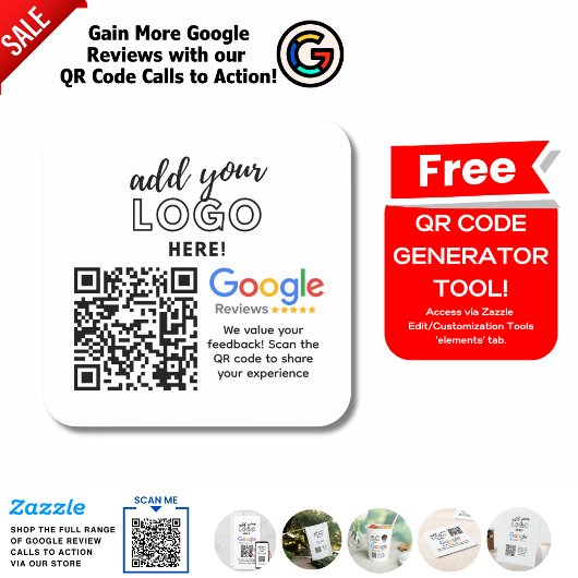 KRIJG MEER GOOGLE REVIEWS MET QR CODE OPROEPEN TOT VIERKANTE STICKER