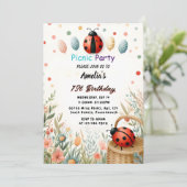 Krijg Meisjes Liefde Bug Picknick Polka Dot 1e Ver Kaart (Staand voorkant)