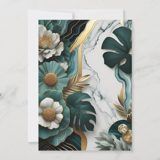 Krijg Monstera Emerald Groen en Goud Vrijgezellenf Kaart (Achterkant)