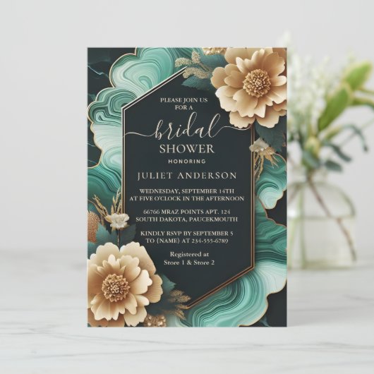 Krijg Monstera Emerald Groen en Goud Vrijgezellenf Kaart (Staand voorkant)