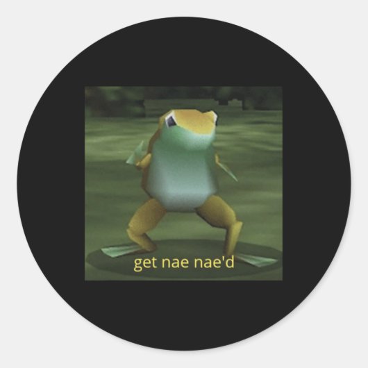 Krijg Nae'd Dancing Frog Meme Ronde Sticker (Voorkant)