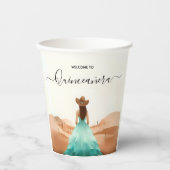 Krijg Natuur Schuur Hout Boho Boerderij Western Qu Papieren Bekers (Voorkant)