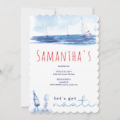 Krijg Nauti Bachelorette Weekend Nautisch Bootfees Kaart (Voorkant)