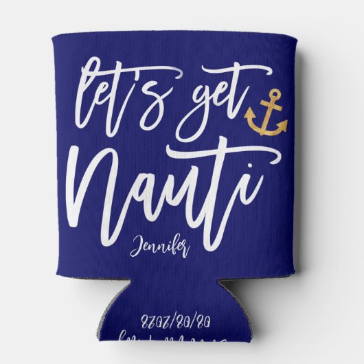 Krijg Nauti Beach Bachelorette Party Blikjeskoeler (Achterkant)