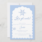 Krijg Nauti Blue Nautical Bachelorette Weekend Kaart (Voorkant)