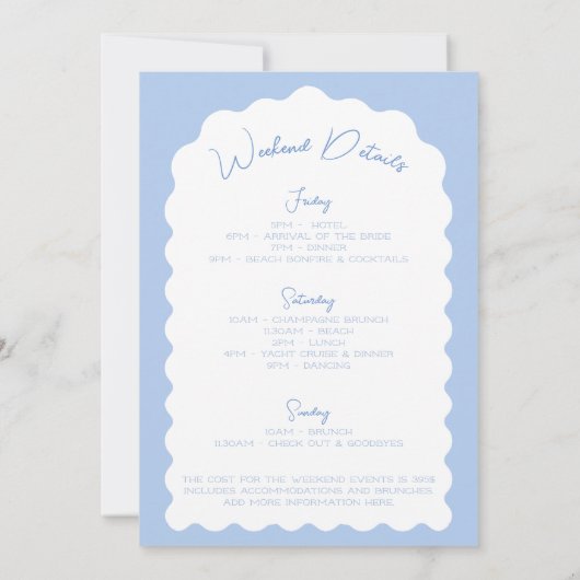 Krijg Nauti Blue Nautical Bachelorette Weekend Kaart (Achterkant)