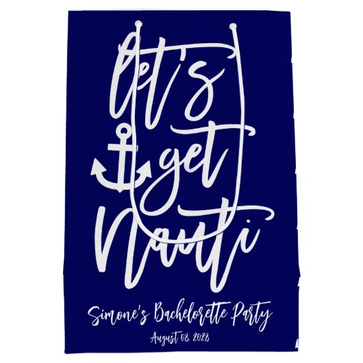 Krijg Nauti Moderne Bachelorette Medium Cadeauzakje (Achterkant)