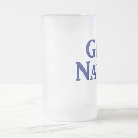 "KRIJG NAUTI" Nautical Frosted Glass Beer Mok (Center)