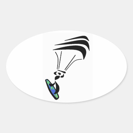 KRIJG OPGEHEVEN KITEBOARDEN OVALE STICKER (Voorkant)