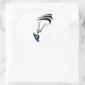 KRIJG OPGEHEVEN KITEBOARDEN OVALE STICKER (Tas)