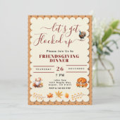 krijg opgesloten Friendsgiving Thanksgiving Diner Kaart (Staand voorkant)