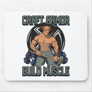Krijg Pantser Bouw Spier Cosplay Gym Spreuk 1 Muismat