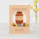 Krijg Pinda Beter Voedsel Cartoon Krijg Goed Kaart (Gele Bloem)